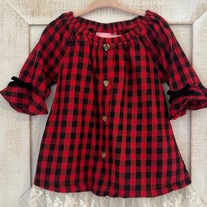 Good Lad Red and Black Checkered Kids Blouse/Dress.